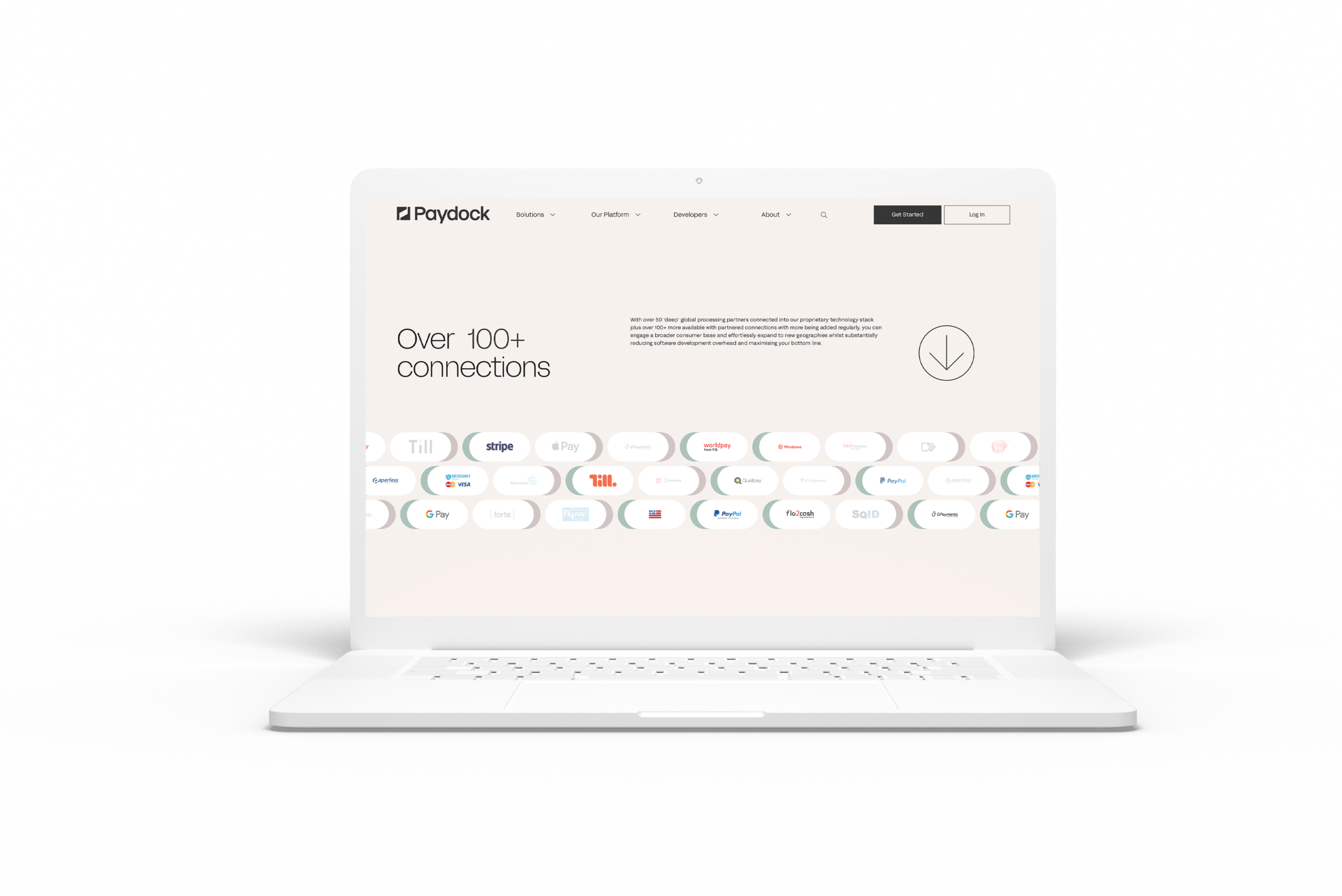 paydock landing page laptop mock up